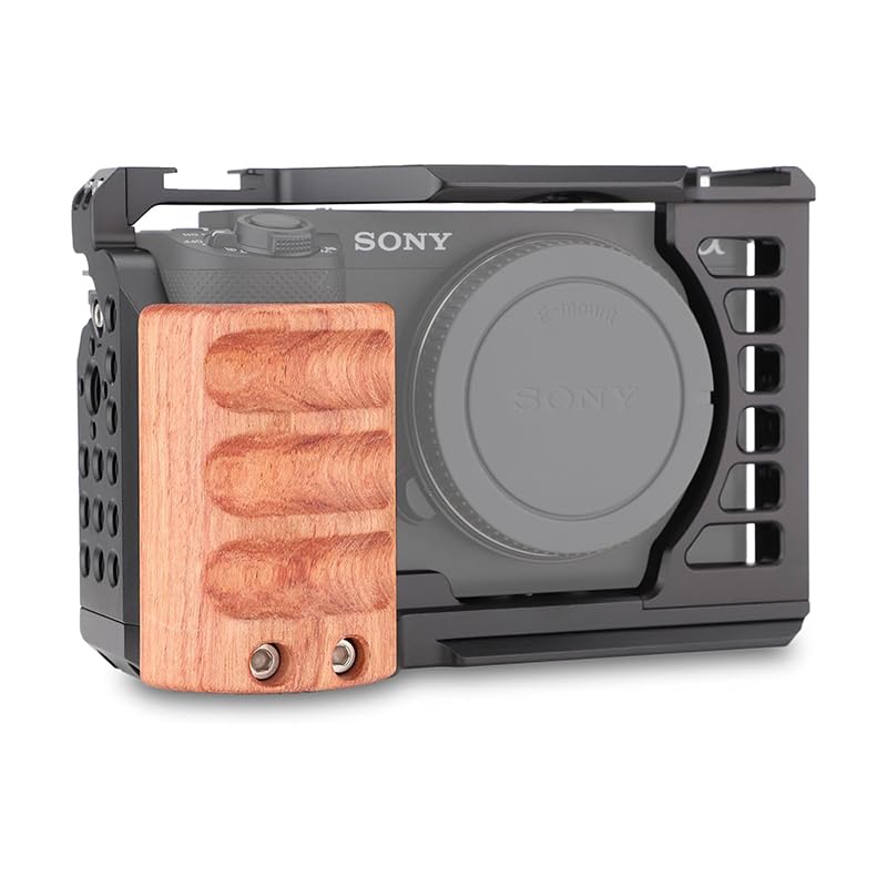 【送料無料】SIUTATDSH カメラ ケージ 適用 Sony ソニー ZV-E1 zve1 カメラ専用ケージ 超拡張性 木製のグリップ 内蔵コールドシューマウント Arri規格のネジ穴がある Arca規格プレートがあり