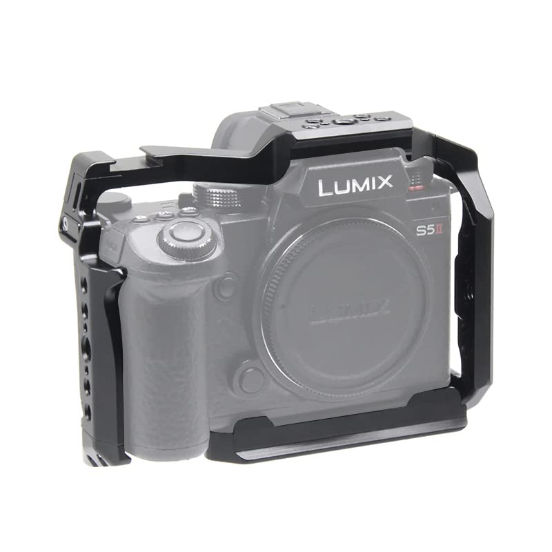 【送料無料】SIUTATDSH カメラ ケージ 適用 Panasonic パナソニック LUMIX S5II S5IIX カメラ専用ケージ 超拡張性 内蔵コールドシューマウント Arri規格のネジ穴がある Arca規格プレートがあり