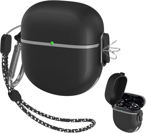 【送料無料】CONTEME ポータブル シリコン保護カバー イヤホンケース Bose Quiet Comfort Earbuds II 2022/ Bose QuietComfort Ultraケース (2023)用、ソフト 耐衝撃 防塵 Bose QC ケースストラップとキーホルダーが付属