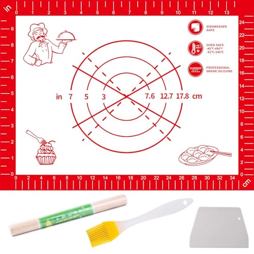 【送料無料】TVETE クッキングマット【4個セット】シリコンのパンこねマット 目盛り付き お菓子作り 調..