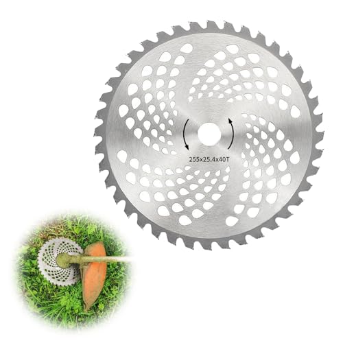 【送料無料】TVETE 草刈り機 刃 替え刃 超硬円形刃 歯円形刃 40T 直径約25.5cm 厚さ1.3mm ボア約25.4mm..