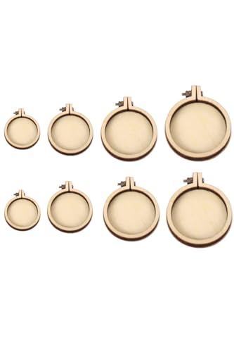 【送料無料】VitalBloom ミニ 刺繍枠 刺繍フープ 木製 8個入り 4サイズ 刺繍ツール クロスステッチ枠 DIY工芸品 アクセサリーパーツ ネックレス...