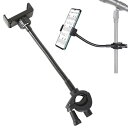 【送料無料】TVETE マイクスタンド専用 スマホホルダー 楽譜スタンド対応スマホホルダー 12cm長腕 柔軟なグースネックアーム搭載 360°角度自由調整可能...