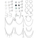 【送料無料】Jstyle 14ペア ピアス レディース セット チェーン ステンレス アレルギー対応 リング フープ 組み合わせ 小さめ 女性 両耳 軟骨 アク...