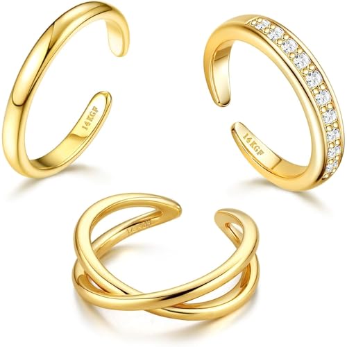 【送料無料】[Jstyle] 14K トゥリング レディース ゴールド セット 調整可能 リング 女性 足 指輪 夏 ..