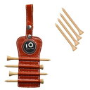 【送料無料】ゴルフティーホルダー 本革製|耐久性・耐磨耗性に優れ 軽量 携帯便利 磁気ボールマーカー付き 83mmウッドティー4本付き メンズ レディース シン...