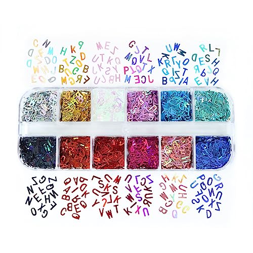 【送料無料】MACUJO アルファベット ホログラム カラフルスパンコール レジン ネイル 封入パーツ DIY ..