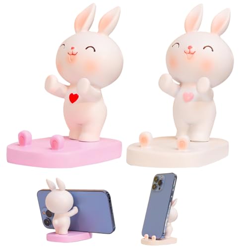 【送料無料】YUYAKESHI スタンド スマホスタンド 立っているウサギ かわいい 兎 スマートフォン用 携帯電話 スマホホルダー 携帯電話用ドック 置台 飾...