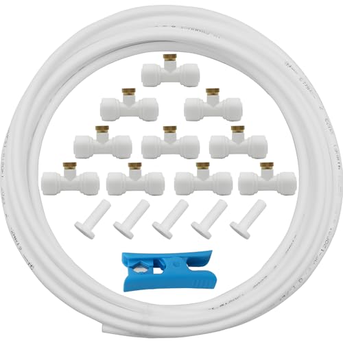 【送料無料】CESFONJER ミストシステム、灌漑システム、ミスト冷却システムキット、ガーデンホース付 5..