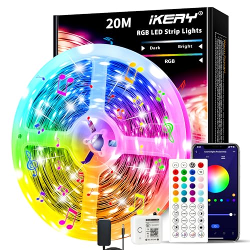 【送料無料】IKERY LEDテープライト アプリ&リモコン制御 音声同期 音楽連動 SMD5050 24V 4ピン 1600万..
