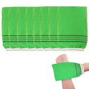 【送料無料】アカスリ 垢擦りミトン 8枚セット 厚手 角質除去垢擦りミトン ト 角質取り あかすりグローブ バスグッズ スパ 垢擦り あかすり繰り返し使用可能 (グリーン) 色:グリーン、サイズ:S