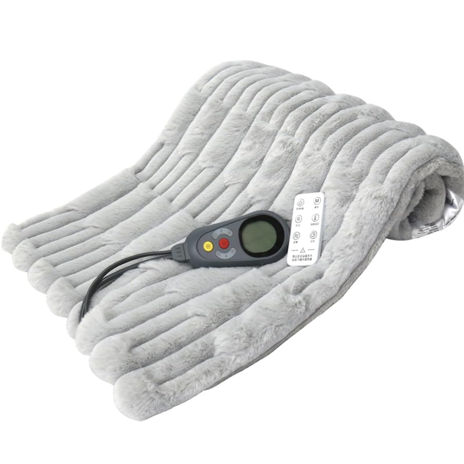 【送料無料】Haikawi 電気ホットマット 60x80cm 一人用 ホットカーペット [タイマー機能付き] 電気座布団 6段階温度調節 省エネ 過熱保護 自宅/オフィス 防寒対策 日本語説明書付き PSE認証済 グレー