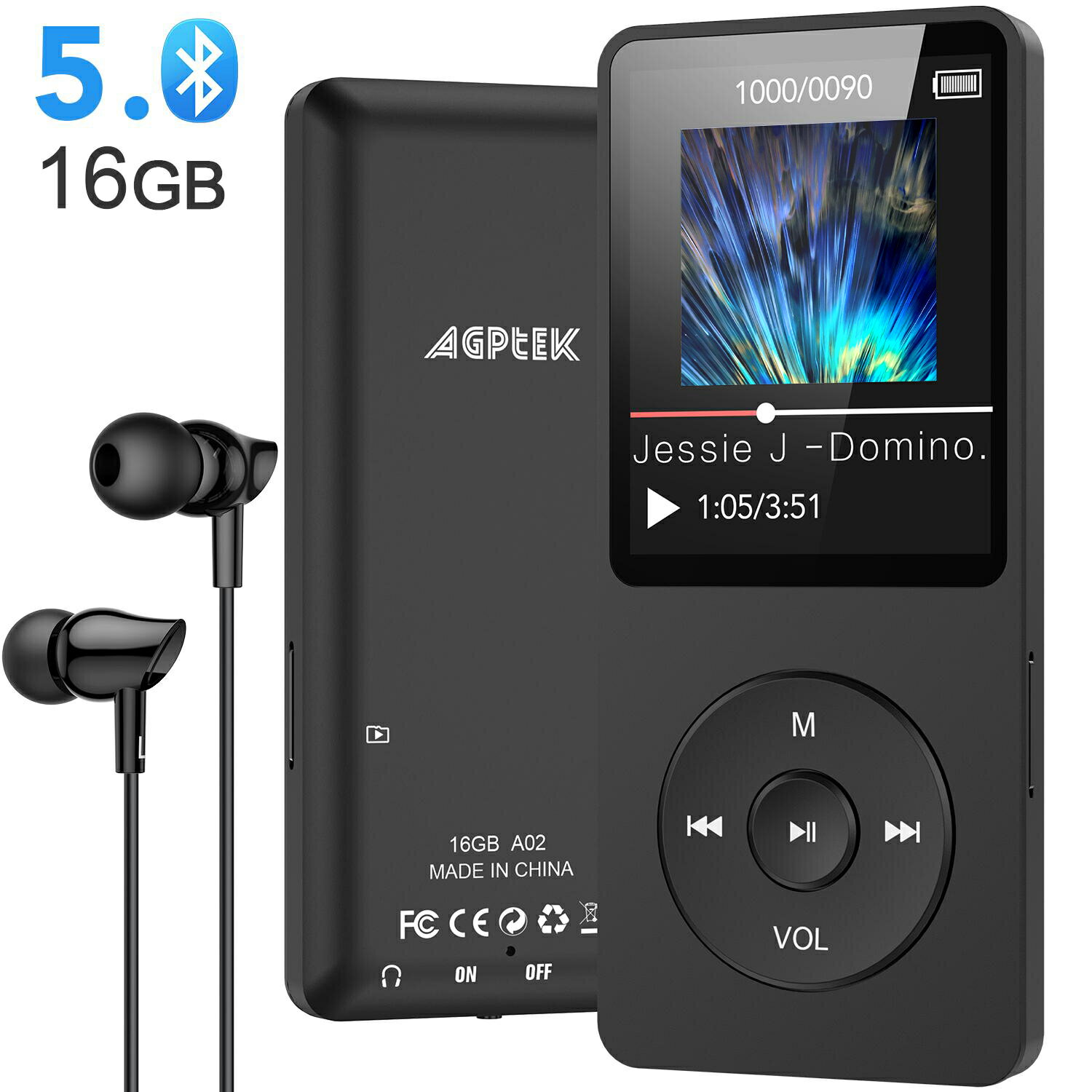 ＼日本企画品・1年保証付き／ AGPTEK Bluetooth5.0 MP3プレーヤー HIFI高音 ...