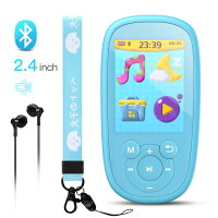 AGPTEK Bluetooth4.0 MP3プレーヤー 音楽プレーヤー 安眠曲内蔵 デジタルオーディオプレーヤー 2.4インチTFTカラースクリーン 音楽/FMラジオ/ビデオ/録音 スピーカー搭載 50H連続再生可 ハーフイヤーイヤホン＆ストラップ付属 内蔵8GB 子供用 k2