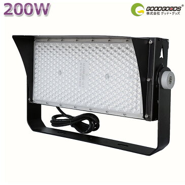 【6時間タイムセール】GOODGOODS 投光器 led 屋外 防水 200W 22400lm 高演色 Ra95 LED 照明 LED投光器 スタンド 作業灯 看板灯 スポットライト 狭角15° 水銀灯代替品 LEDライト LED投光機 駐車場 野球場 舞台照明 ステージ 運動場 掲載板 IP65 昼白色（LD-20V-MW）