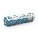 GOODGOODS 18650 リチウムイオン電池 3.7V 2600mAh 充電池 PSE プロテクト機能付き 過充電保護回路 繰り返し 予備 持ち運び