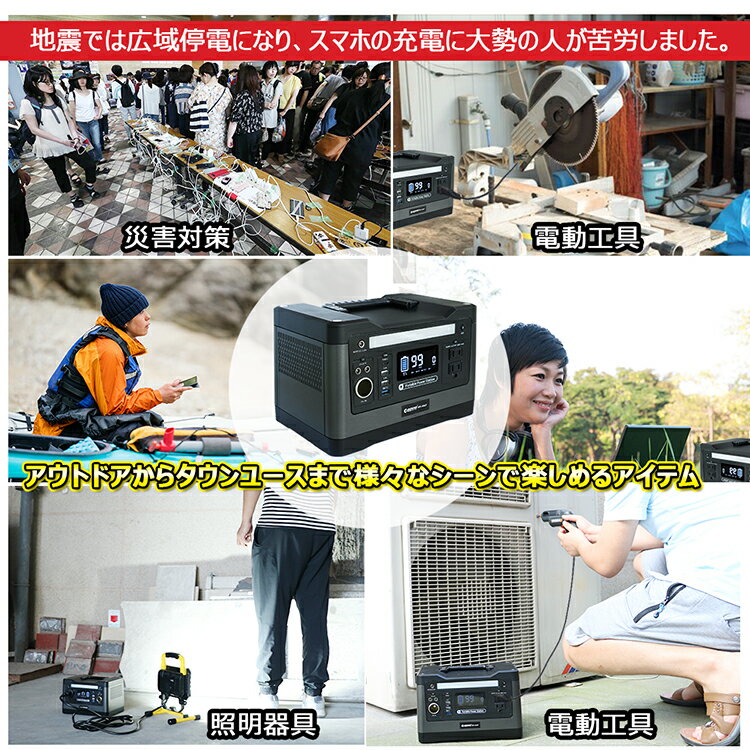 「お買い物マラソン・最大50%OFF」「 防災製品等推奨品登録」ポータブル電源 ソーラーパネル セット 540Wh 50Ah 家庭用 蓄電池 停電対策 防災グッズ 震災 ポータブル電源 大容量 車中泊 アウトドア キャンプ ポータブルバッテリー 台風 電気毛布 緊急用品(SET-14520A)通販格安セール情報 楽天 通販