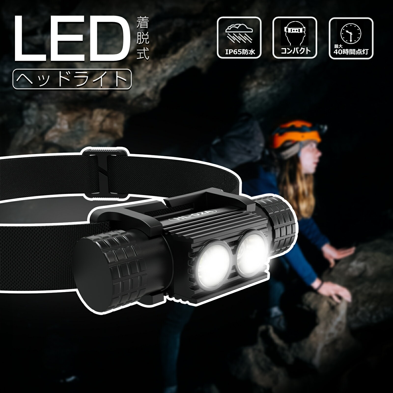 【10%OFFクーポンあり】GOODGOODS ヘッドライト 充電式 10W 855lm 強力 着脱式 LED 充電式ヘッドライト IP65 防水 ラ…