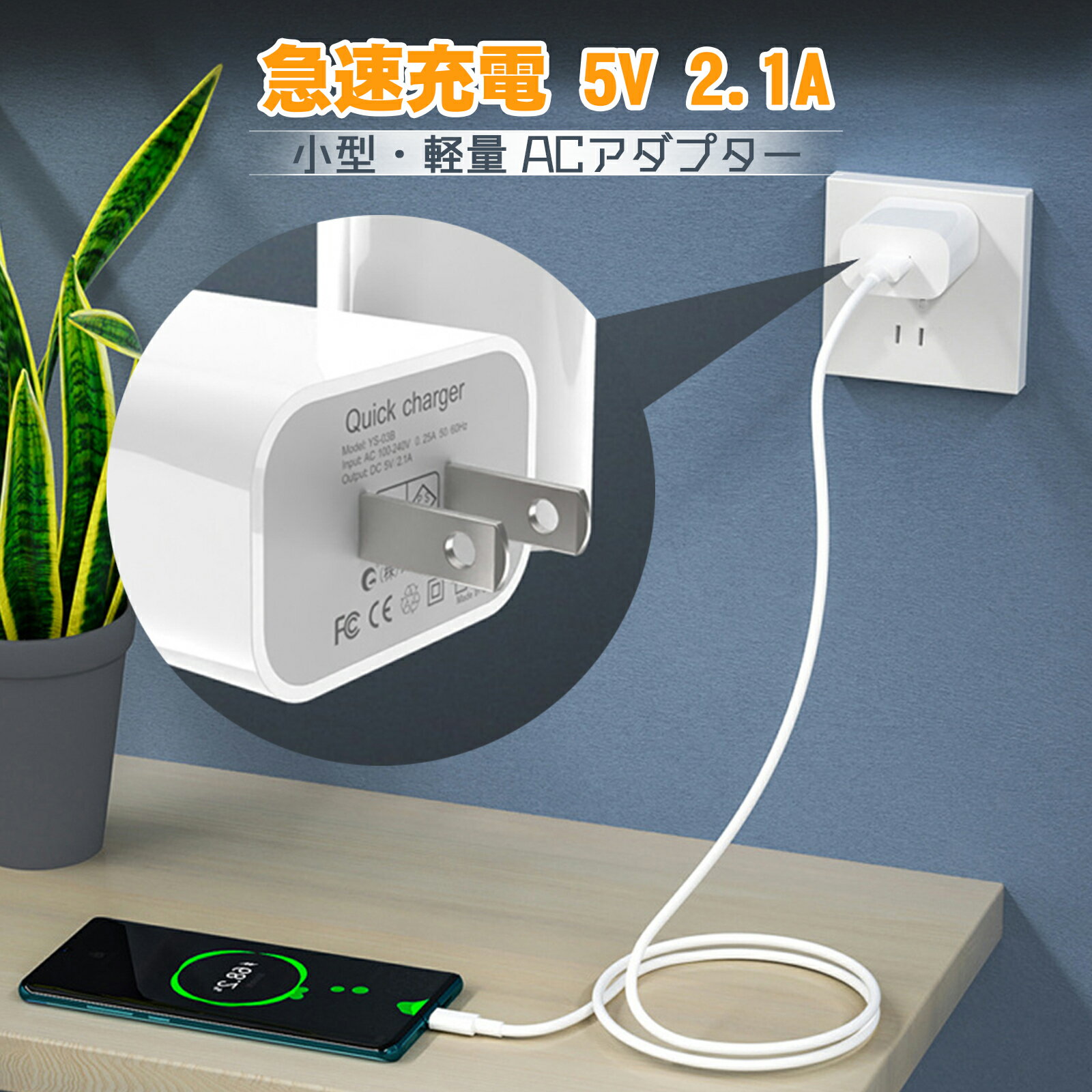 【10%OFFクーポン】送料無料 急速充電器 ACアダプター