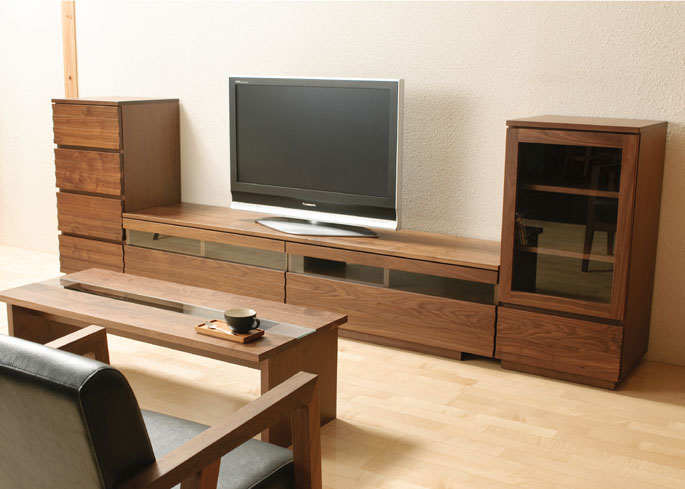 Rakuten - テレビボード テレビ台 ローボード 150 完成品 日本製 おしゃれ 木製 無垢材 オーク・ウォールナット・ブラックチェリー 3素材より選択 リビング収納 開梱設置無料 送料無料