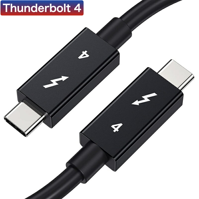 QGeeM USB-C & USB-C Thunderbolt 4 100W ケーブル 0.7m ブラック USB-IF認証 100W出力 8K対応 40 Gbps 高速データ転送 MacBook Air Pro iPad Pro 他対応 サンダーボルト4 Type-C 充電ケーブル タイプC