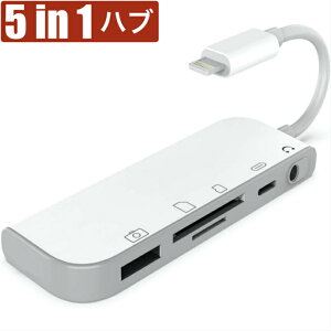 5in1 USB ϥ Ѵץ  Ʊ ۥ󥸥å 3.5mm SD iPad iPhone 14/SE3/13/12 12mini 12Pro TF ɥ꡼  USB ̿ӥǥ ǡ MIDI ܡ DAC ޥ ޥ ǿiOSб