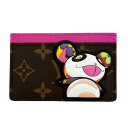 【新品同様・未使用品】ルイヴィトン LV×TM カードケース ポルトカルト サーンプル メンズ レディース モノグラム 名刺入れ パスケース M13439 ピンク パンダ 村上隆コラボ【中古】