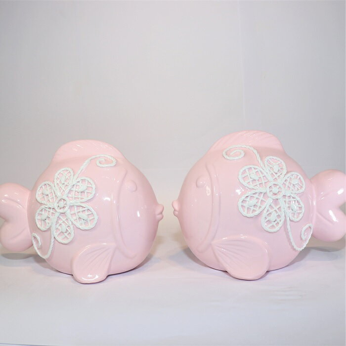 【送料無料】 魚 ピンクセット　インテリア オブジェ 置物 飾り 新築祝い お祝い 新生活 動物 縁起 プレゼント 記念 お返し 玄関 リビング 寝室 夫婦 式 親 友達 ペア 誕生日