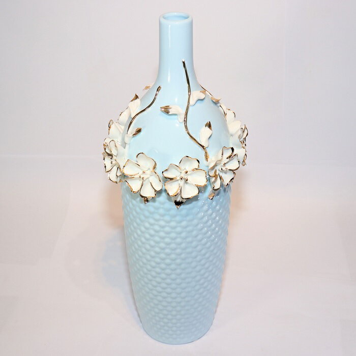 【送料無料】 花瓶 青色 KBーTB02 インテリア オブジェ 飾り 置物 プレゼント 新築祝い 新生活 玄関 リビング 寝室 お祝い 記念 お返し 友達 夫婦 親 式 花 上品 造花 誕生日 [2]