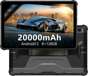 お風呂でもYouTube見る！OUKITEL RT2 防水タブレット 20000mAh大電池 10インチ タブレット 頑丈型タブレット、 Android12スマートタブレット8コア8GB+128GB（拡張1TB），1600万画素+1600万画素カメラ，防水防塵耐衝撃、OTG、33W急速充電、デュアルSIM 4G LTE通話