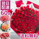 【あす楽】還暦祝い 赤バラ60本 花束 フラワーギフト プレゼント バラ 薔薇還暦 花 御祝 お祝い 誕生日 記念日 お祝い 生花 賀寿祝い 長寿祝い ギフト【即日発送】女性 FKAA