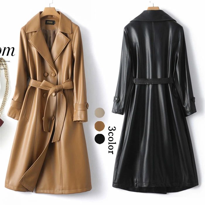 レザージャケット レディース 本革ジャケット レディース 本革 羊革 レザーコート ロングコートトレンチコート スプリングコート 送料無