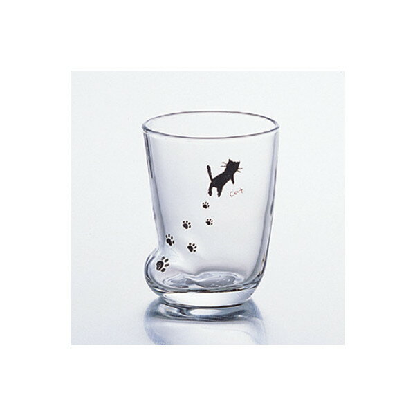 足跡グラス(S) ねこ アデリア グラス カップ コップ ガラス製