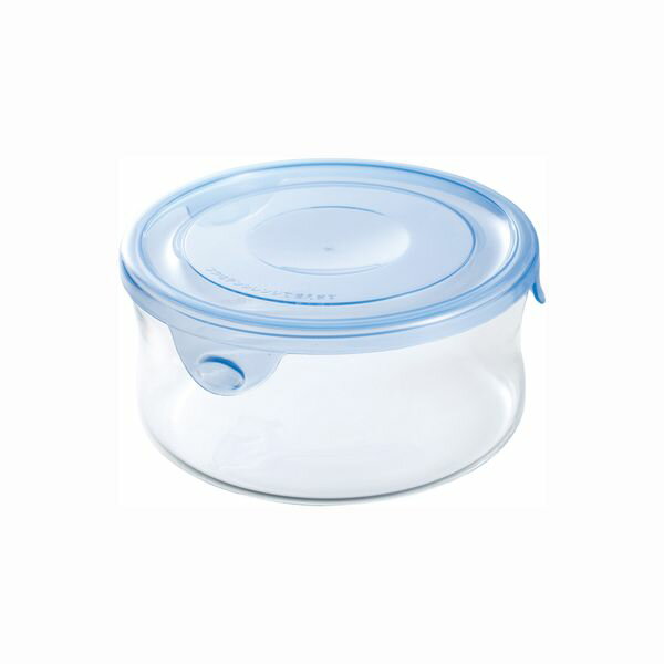 NEWパック&レンジ丸型 380ml アクアブルー AGCテクノグラス