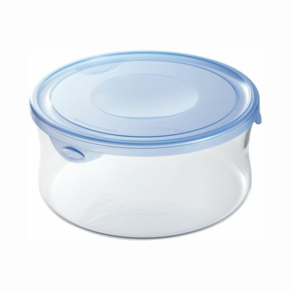 NEWパック&レンジ丸型 1300ml アクアブルー AGCテクノグラス