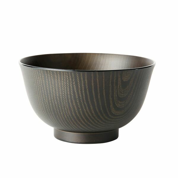 洗浄多用椀 羽反全木目 こげ茶 アサヒ興洋