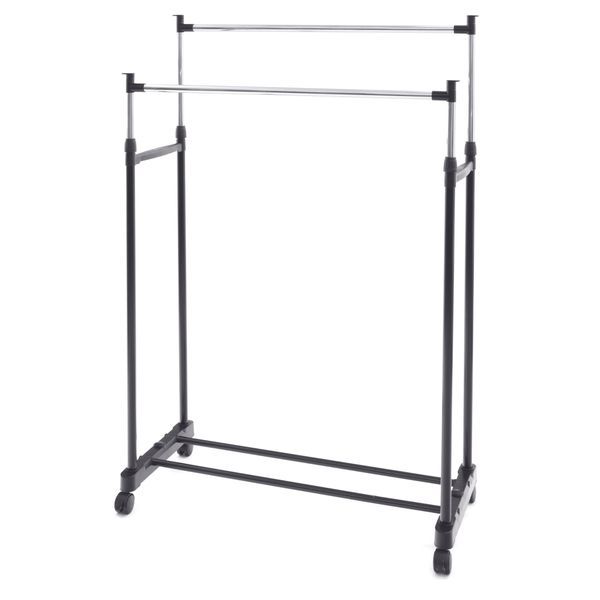 シンプルパイプハンガー ダブル ブラック