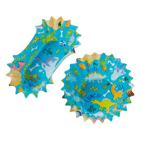 抗菌お弁当カップ 恐竜マップ 丸・小判セット 22枚入(丸型10枚・小判型12枚) トルネ