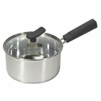 ＼今ならレビューで1000円クーポン!／ チーノ ステンレス製3層底ガラス蓋付片手鍋16cm パール金属