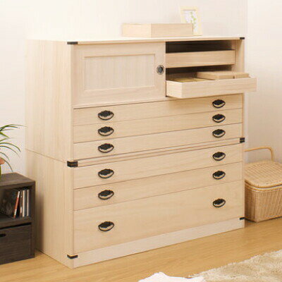 ＼レビューで1000円クーポン!／ 国産 桐たんす 引戸3段＋3段チェスト高さ98タイプ セット※【メーカー直..