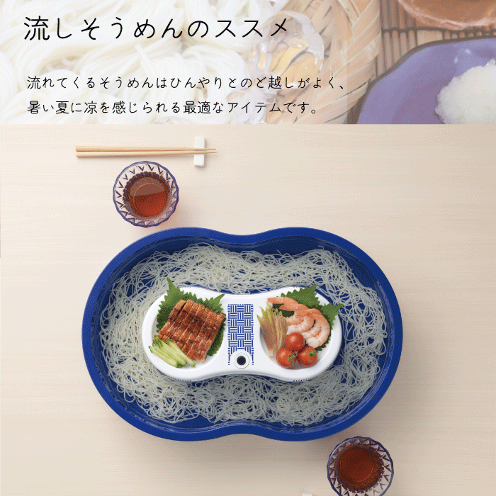 新発売!電池式大型そうめん流し器 Lサイズ 縦画像 2