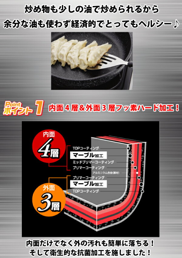 軽いね！ガス火専用ストロングマーブル 超軽量キャストフライパン 28cm パール金属 【RCP】【HB-1226】