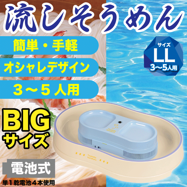 流しそうめんグッズ ＼今ならレビューで1000円クーポン!／ 【送料無料】冷たクルクル 電池式 そうめん流し器 ビッグサイズ LLサイズ 大型 大人数 しろくま柄 流しそうめん機 流しそうめん器 流しそうめん機 そうめん流し