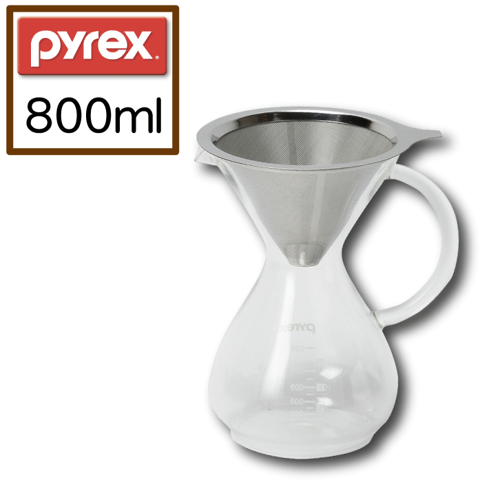 ＼今ならレビューで1000円クーポン!／ PYREX パイレックス コーヒーサーバー 800ml ステンレス フィルター付 ドリッパー ドリップ コーヒー サーバー 0.8L