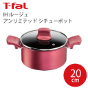 \今ならレビューで1000円クーポン!/ T-fal ティファール IH ルージュ・アンリミテッド シチューポット 20cm 両手鍋 20cm チタン・インテン...