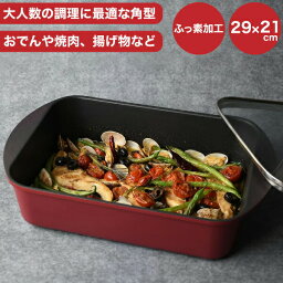 おでんグッズ ＼レビューで1000円クーポン!／ 【送料無料】おでん揚げ物焼き肉などオールマイティ ステイドリーム ふっ素加工 ガス火 IH対応 ガラス蓋付 角型卓上鍋 29×21cm STAY DREAM 角型 鍋 四角 長方形 両手鍋 おでん鍋 プレート PFOA PFOS フリー