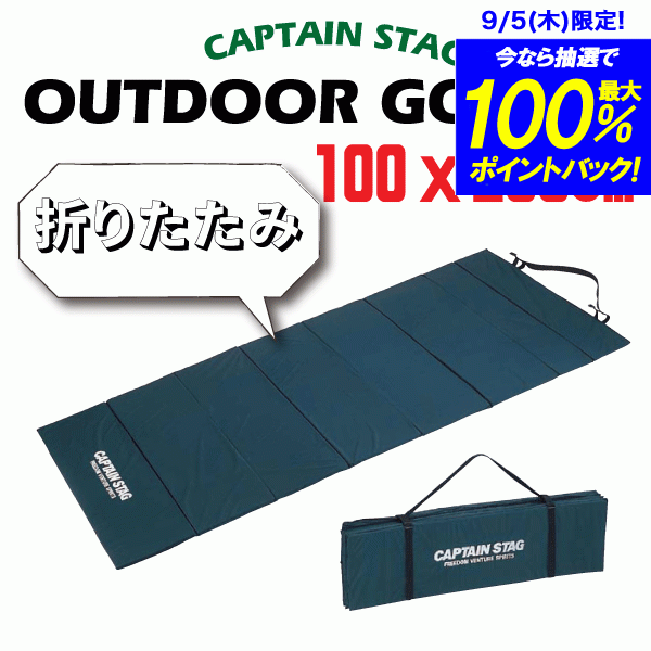 送料無料 キャンピング FDマット Lサイズ 100 200cm 折りたたみ式 キャンプ マット レジャーシート CAPTAIN STAG パール金属 【M-3303】【CP】