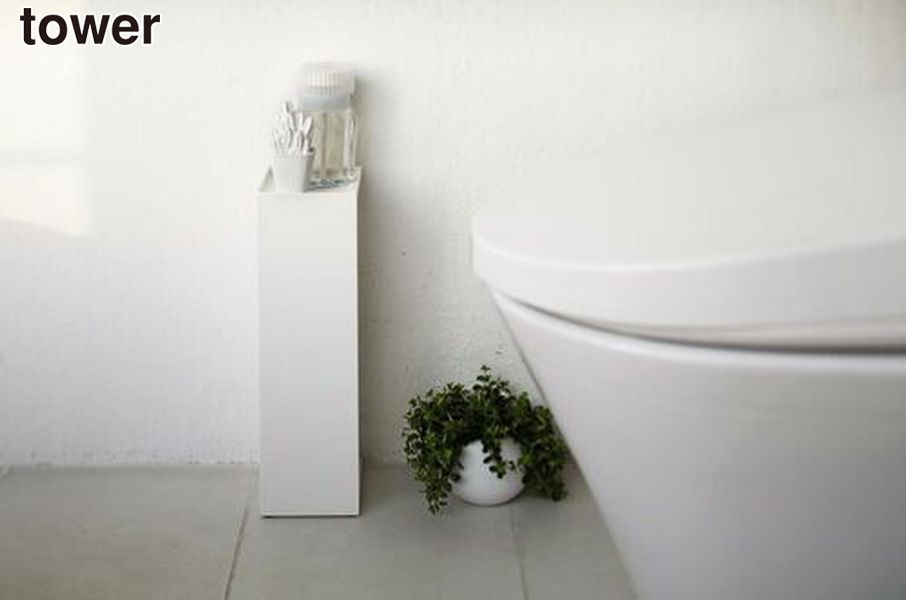 ＼レビューで1000円クーポン!／ 【ポイント5倍】山崎実業 トイレットペーパーホルダー タワー ホワイト..