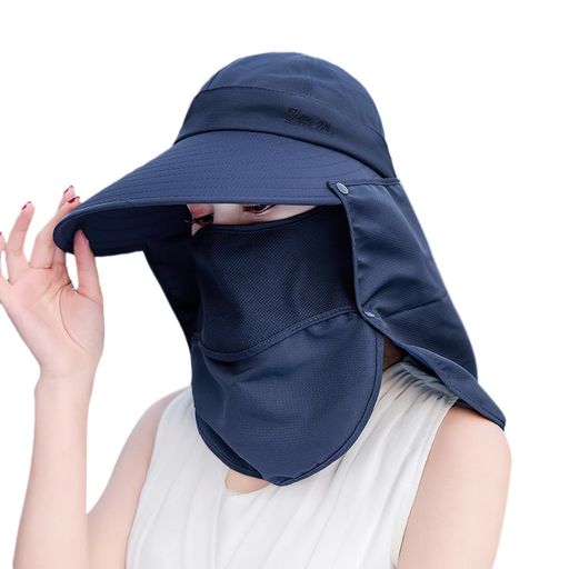 【全方位UVカット・真夏の必需品】サンバイザー・ネックカバー・フェイスカバーが一体になった多機能UV対策アイテム。360度の全方位カバーで、夏の強い日差しからしっかり守る日除け帽子。効果的紫外線を遮蔽率98%以上でき、保護指数UPF50+こともあり、猛烈な直射日光から頭とお肌を守ります。 【ツバ広・頭囲調整可能なサンバイザー】つばの長さは約13.5cm。適度なカーブ設計で視界を遮らず、日差しをしっかりカット。まぶしさを軽減します。つば後ろの長さは約26cmで、首の肌までしっかりと覆います。帽子はマジックテープでサイズ調節が可能、頭囲54-62cmの方でもフィットします。 【顎紐付き・ポニーテール可】この日除け帽子は調節可能なあご紐でフィット感を自在に調整でき、安定したかぶり心地を実現。風の強い日でも飛ばされにくく、安心して着用できます。アウトドアや自転車でのお出かけにもぴったりなレディース サンバイザーです。さらに、ポニーテール用の穴を備えているため、髪を結んだままでも快適にかぶれます。 【取り外し可能設計で使い方自在】帽子のトップ、フェイスカバー、ネックカバーはすべて取り外し可能。