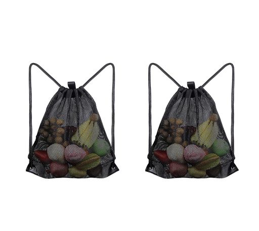 [DIFEIUKI]メッシュバッグ2枚入ビーチバッグリュック肩掛け速乾軽量シューズ着替え収納持ち運び便利温..